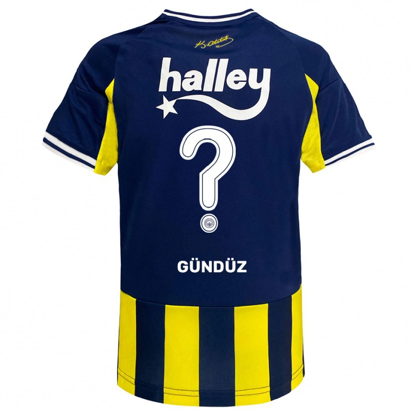 Danxen Uomo Maglia Kerem Gündüz #0 Giallo Navy Bianco Kit Gara Home 2025/26 Maglietta