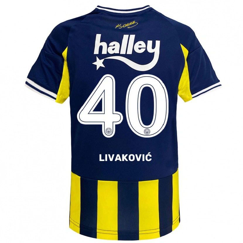 Danxen Uomo Maglia Dominik Livakovic #40 Giallo Navy Bianco Kit Gara Home 2025/26 Maglietta