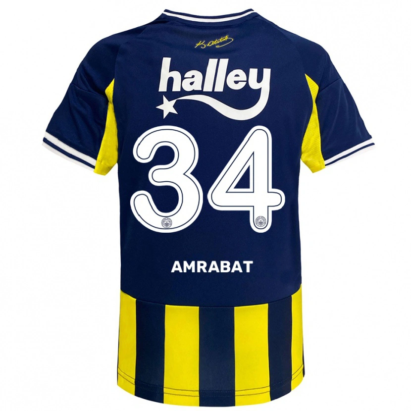 Danxen Uomo Maglia Sofyan Amrabat #34 Giallo Navy Bianco Kit Gara Home 2025/26 Maglietta
