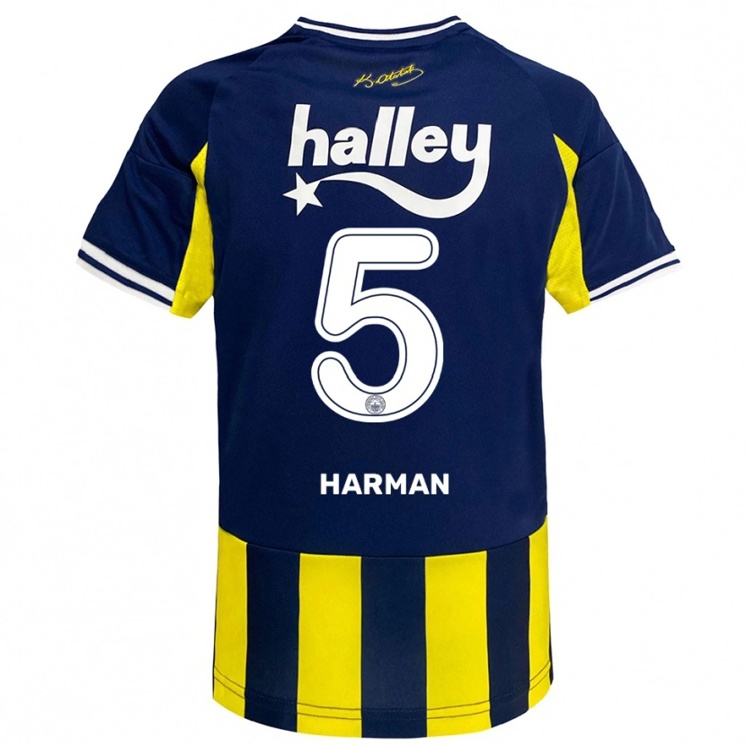 Danxen Uomo Maglia Rıdvan Harman #5 Giallo Navy Bianco Kit Gara Home 2025/26 Maglietta