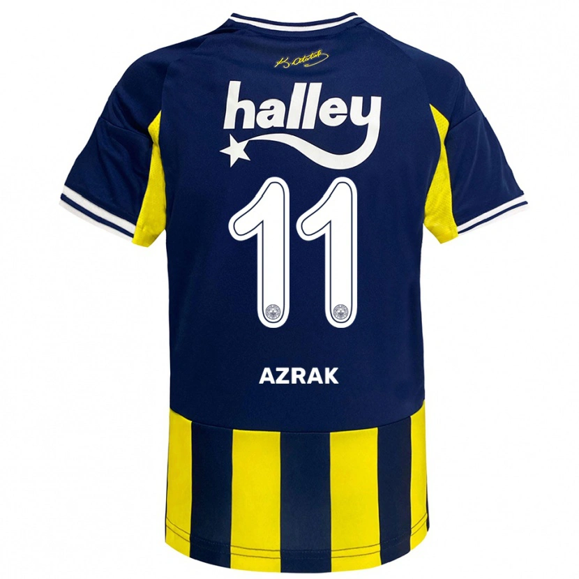 Danxen Uomo Maglia Yunus Azrak #11 Giallo Navy Bianco Kit Gara Home 2025/26 Maglietta