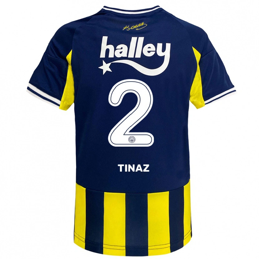 Danxen Uomo Maglia Altuğ Tınaz #2 Giallo Navy Bianco Kit Gara Home 2025/26 Maglietta