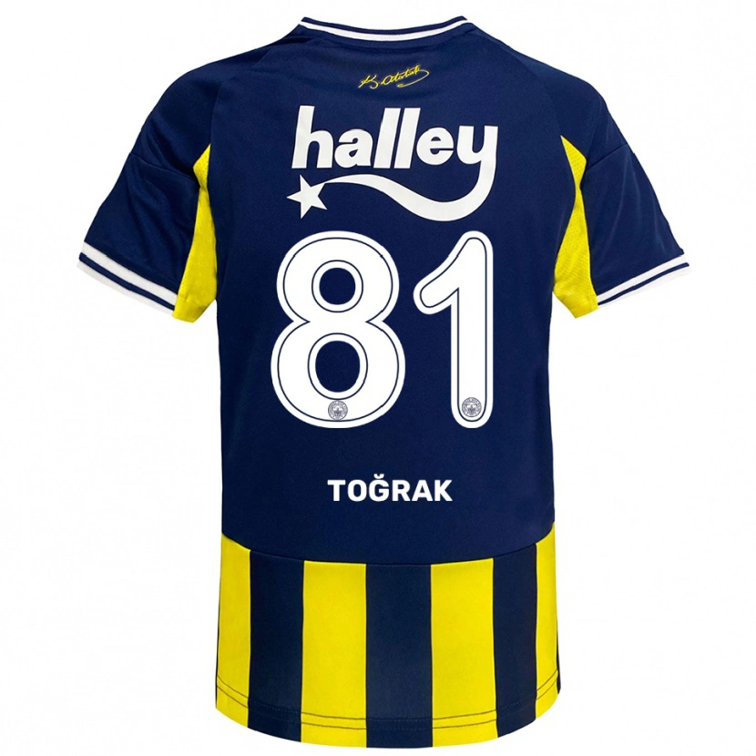 Danxen Uomo Maglia Şükür Toğrak #81 Giallo Navy Bianco Kit Gara Home 2025/26 Maglietta