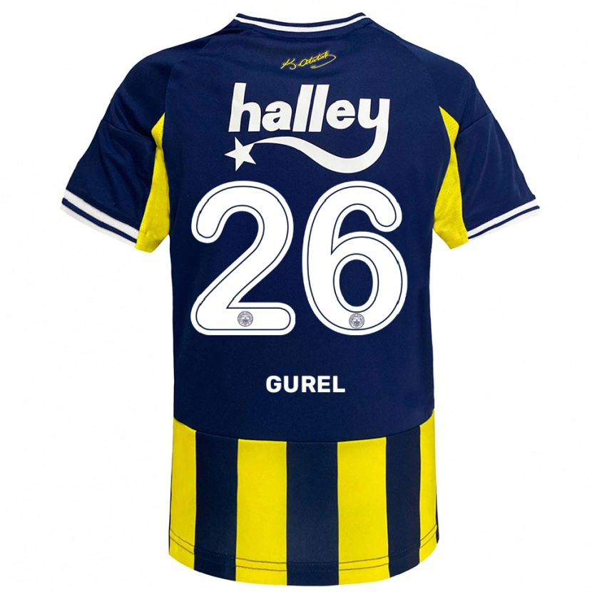Danxen Uomo Maglia Cansu Gürel #26 Giallo Navy Bianco Kit Gara Home 2025/26 Maglietta