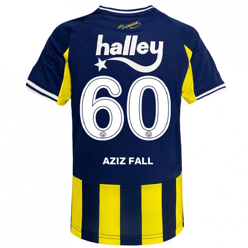 Danxen Uomo Maglia Abdou Aziz Fall #60 Giallo Navy Bianco Kit Gara Home 2025/26 Maglietta
