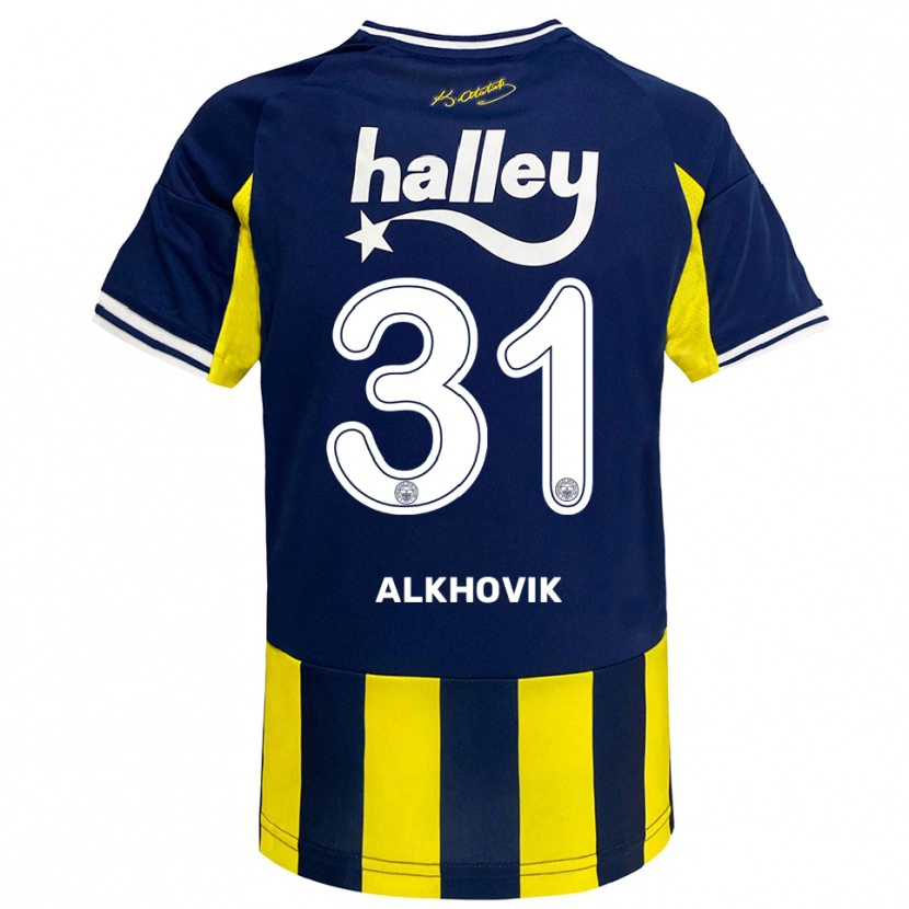Danxen Uomo Maglia Karyna Alkhovik #31 Giallo Navy Bianco Kit Gara Home 2025/26 Maglietta