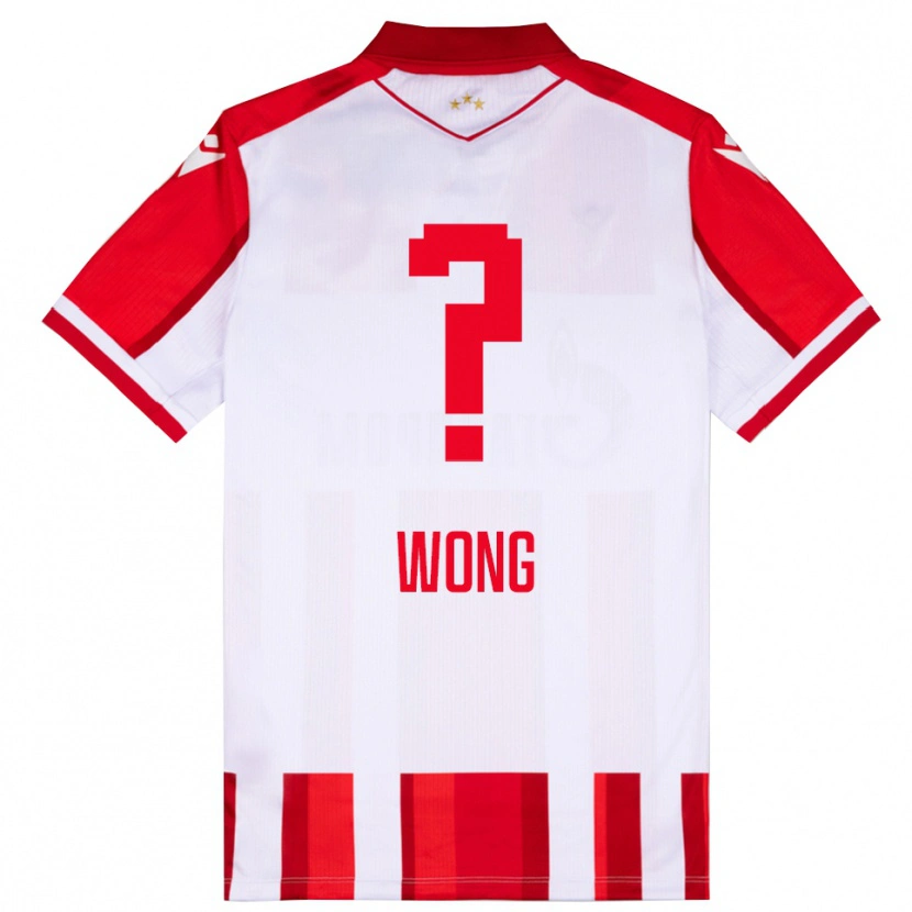 Danxen Uomo Maglia Luka Wong #0 Rosso Bianco Kit Gara Home 2025/26 Maglietta