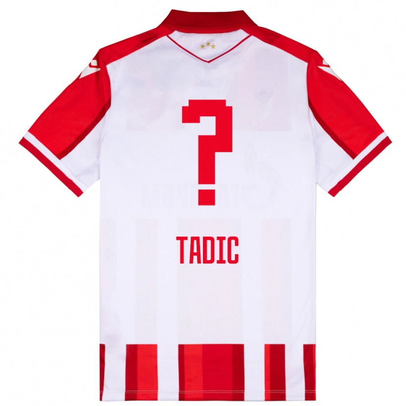 Danxen Uomo Maglia Luka Tadic #0 Rosso Bianco Kit Gara Home 2025/26 Maglietta
