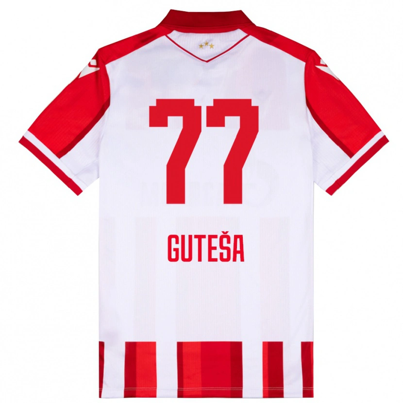 Danxen Uomo Maglia Ivan Guteša #77 Rosso Bianco Kit Gara Home 2025/26 Maglietta