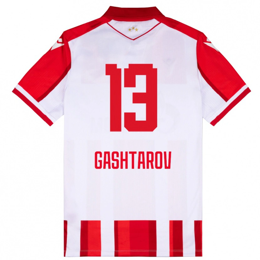 Danxen Uomo Maglia Matej Gashtarov #13 Rosso Bianco Kit Gara Home 2025/26 Maglietta
