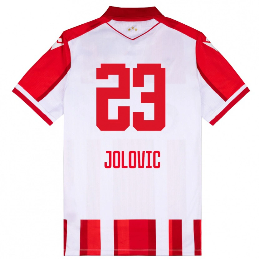 Danxen Uomo Maglia Bogdan Jolovic #23 Rosso Bianco Kit Gara Home 2025/26 Maglietta