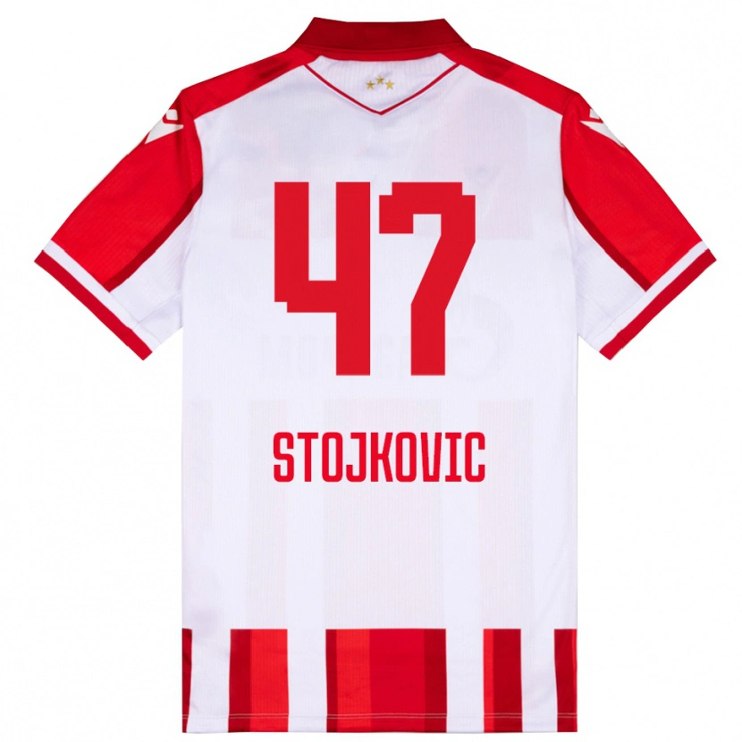 Danxen Uomo Maglia Strahinja Stojkovic #47 Rosso Bianco Kit Gara Home 2025/26 Maglietta