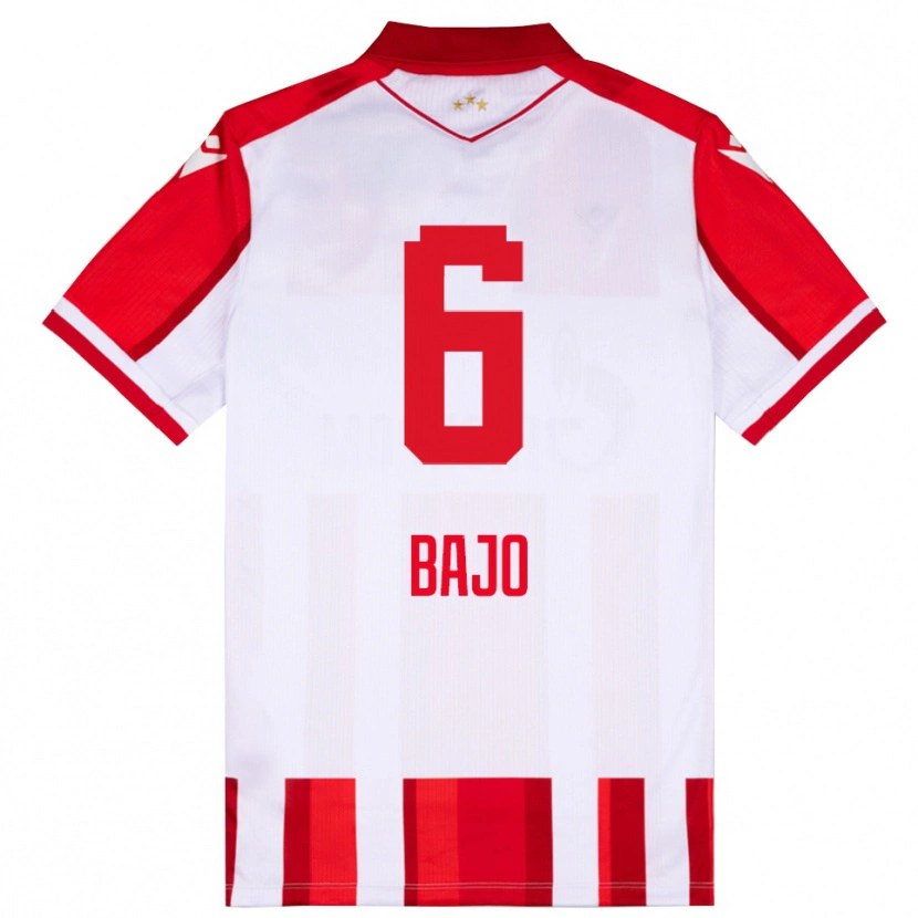 Danxen Uomo Maglia Mahmudu Bajo #6 Rosso Bianco Kit Gara Home 2025/26 Maglietta