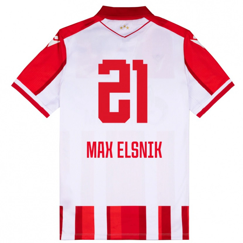 Danxen Uomo Maglia Timi Max Elsnik #21 Rosso Bianco Kit Gara Home 2025/26 Maglietta