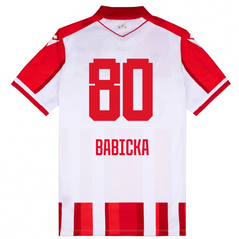 Danxen Uomo Maglia Shavy Babicka #80 Rosso Bianco Kit Gara Home 2025/26 Maglietta