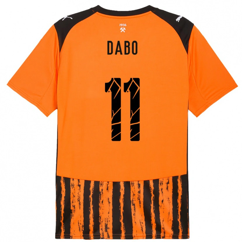 Danxen Uomo Maglia Ibrahima Dabo #11 Arancione Nero Kit Gara Home 2025/26 Maglietta