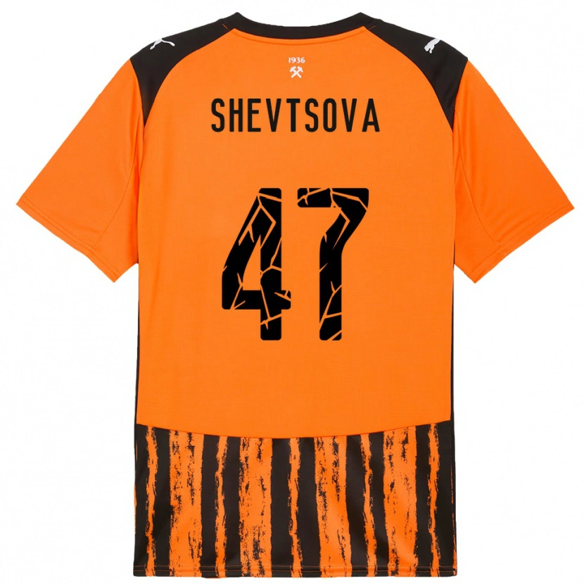 Danxen Uomo Maglia Viktoriia Shevtsova #47 Arancione Nero Kit Gara Home 2025/26 Maglietta