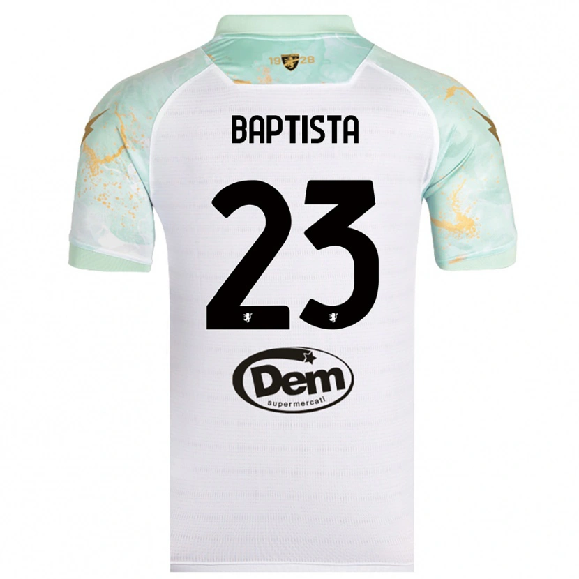 Danxen Uomo Maglia Viktor Baptista #23 Bianco Nero Kit Gara Away 2025/26 Maglietta