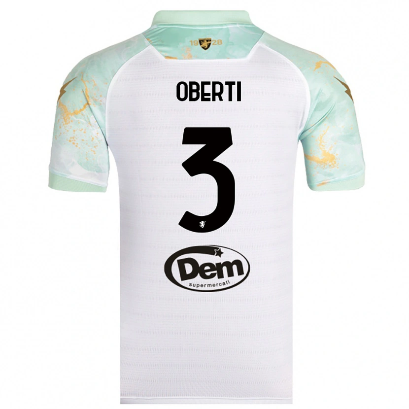 Danxen Uomo Maglia Matteo Oberti #3 Bianco Nero Kit Gara Away 2025/26 Maglietta