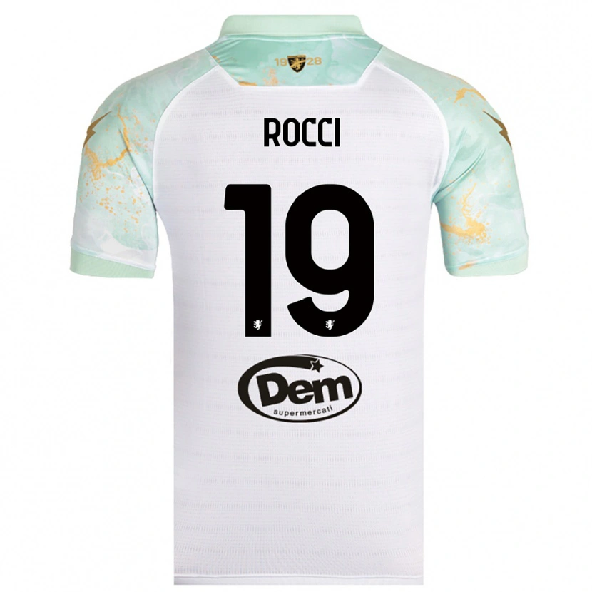 Danxen Uomo Maglia Valerio Rocci #19 Bianco Nero Kit Gara Away 2025/26 Maglietta