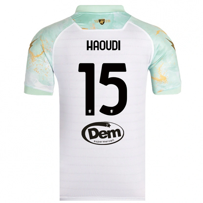 Danxen Uomo Maglia Hamza Haoudi #15 Bianco Nero Kit Gara Away 2025/26 Maglietta