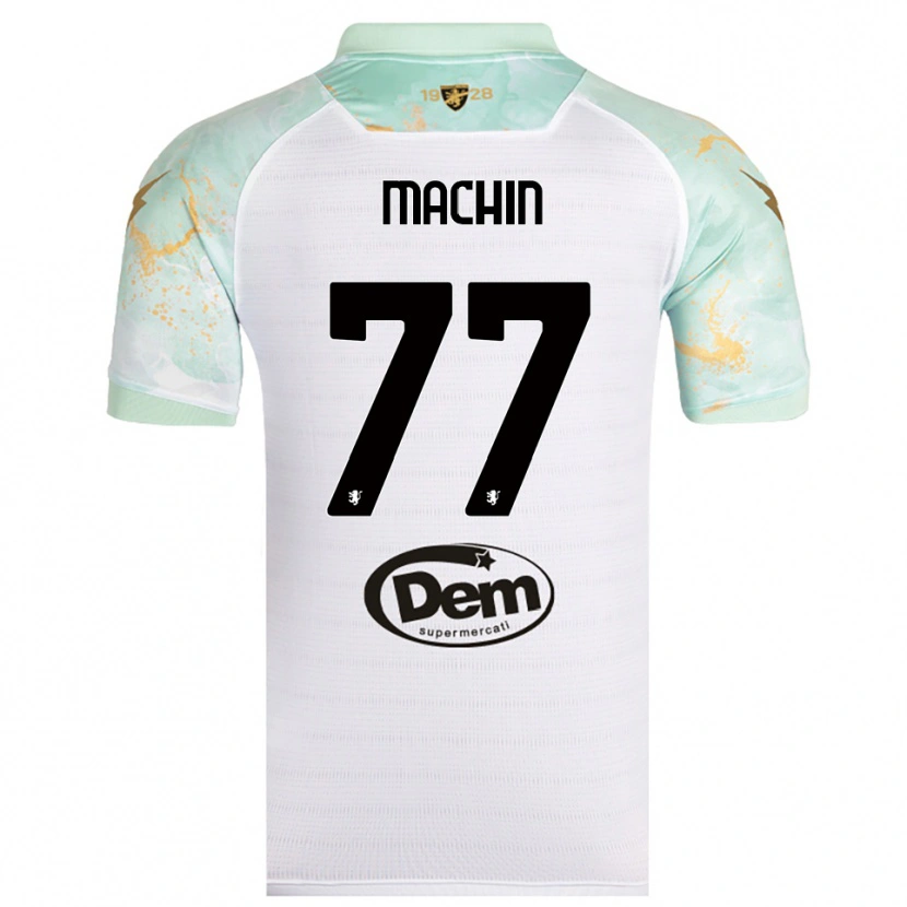 Danxen Uomo Maglia José Machín #77 Bianco Nero Kit Gara Away 2025/26 Maglietta