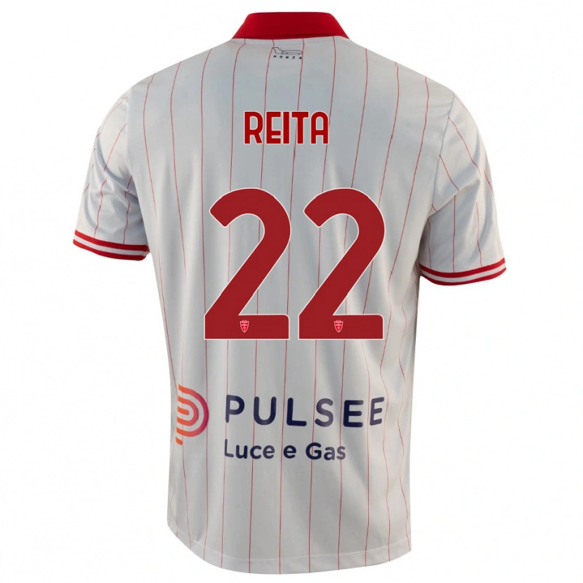 Danxen Uomo Maglia Francesco Reita #22 Bianco Rosso Blu Kit Gara Away 2025/26 Maglietta