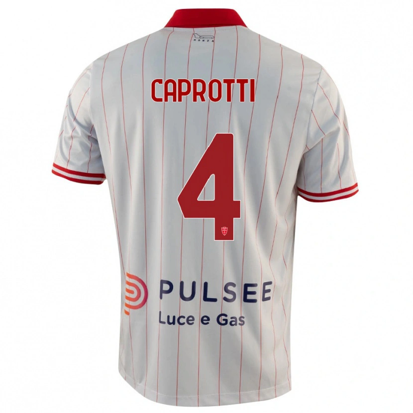 Danxen Uomo Maglia Carlo Caprotti #4 Bianco Rosso Blu Kit Gara Away 2025/26 Maglietta