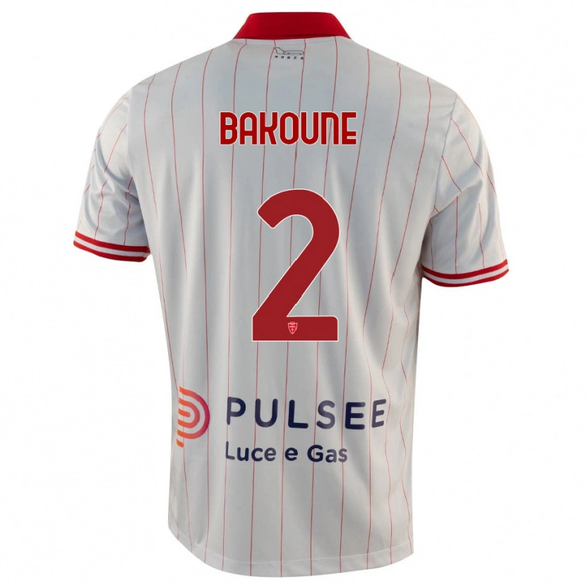 Danxen Uomo Maglia Adam Bakoune #2 Bianco Rosso Blu Kit Gara Away 2025/26 Maglietta