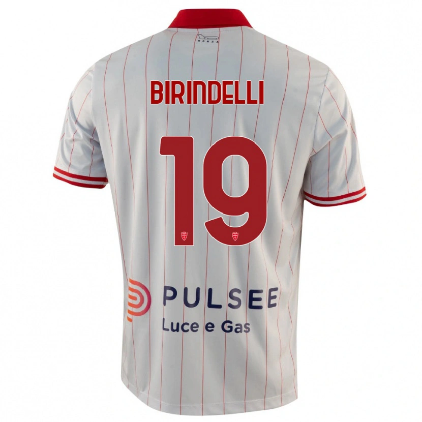 Danxen Uomo Maglia Samuele Birindelli #19 Bianco Rosso Blu Kit Gara Away 2025/26 Maglietta