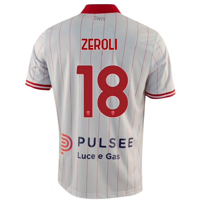 Danxen Uomo Maglia Kevin Zeroli #18 Bianco Rosso Blu Kit Gara Away 2025/26 Maglietta