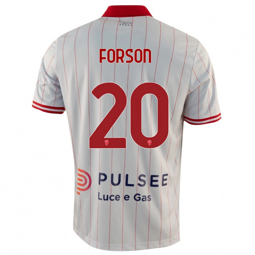 Danxen Uomo Maglia Omari Forson #20 Bianco Rosso Blu Kit Gara Away 2025/26 Maglietta