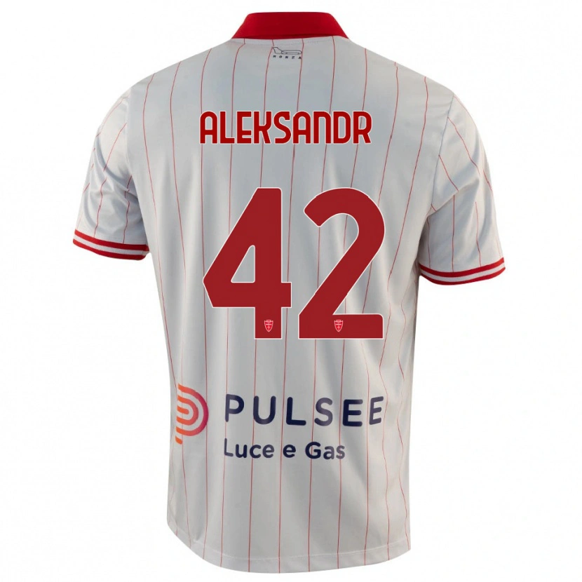 Danxen Uomo Maglia Aleksandr Ballabio #42 Bianco Rosso Blu Kit Gara Away 2025/26 Maglietta