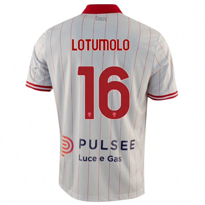 Danxen Uomo Maglia Matteo Lotumolo #16 Bianco Rosso Blu Kit Gara Away 2025/26 Maglietta