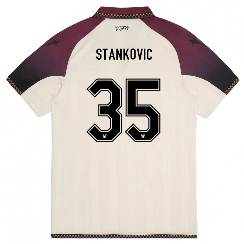 Danxen Uomo Maglia Filip Stanković #35 Crema Borgogna Kit Gara Away 2025/26 Maglietta