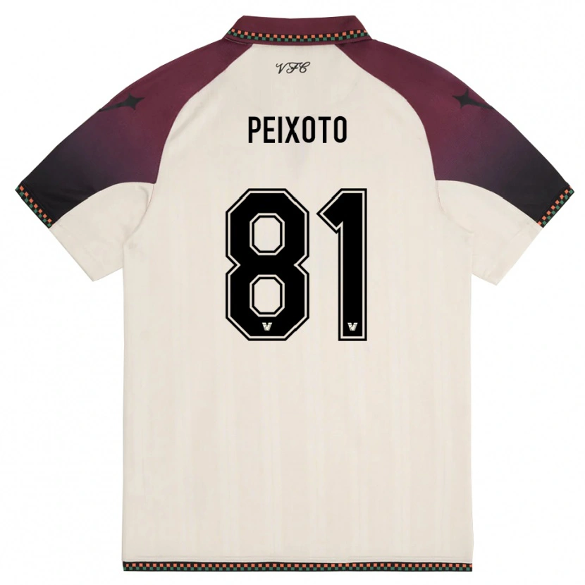 Danxen Uomo Maglia Afonso Peixoto #81 Crema Borgogna Kit Gara Away 2025/26 Maglietta