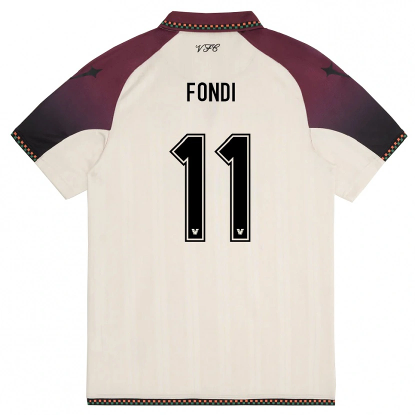Danxen Uomo Maglia Lapo Fondi #11 Crema Borgogna Kit Gara Away 2025/26 Maglietta