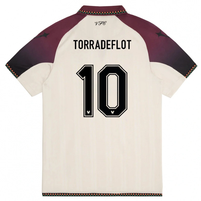 Danxen Uomo Maglia Queral Torradeflot #10 Crema Borgogna Kit Gara Away 2025/26 Maglietta