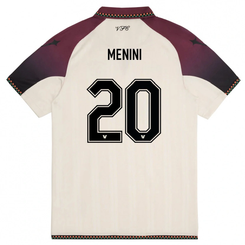 Danxen Uomo Maglia Alessandra Menini #20 Crema Borgogna Kit Gara Away 2025/26 Maglietta