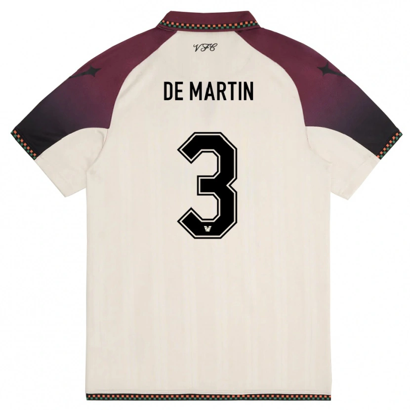 Danxen Uomo Maglia Lorenzo De Martin #3 Crema Borgogna Kit Gara Away 2025/26 Maglietta