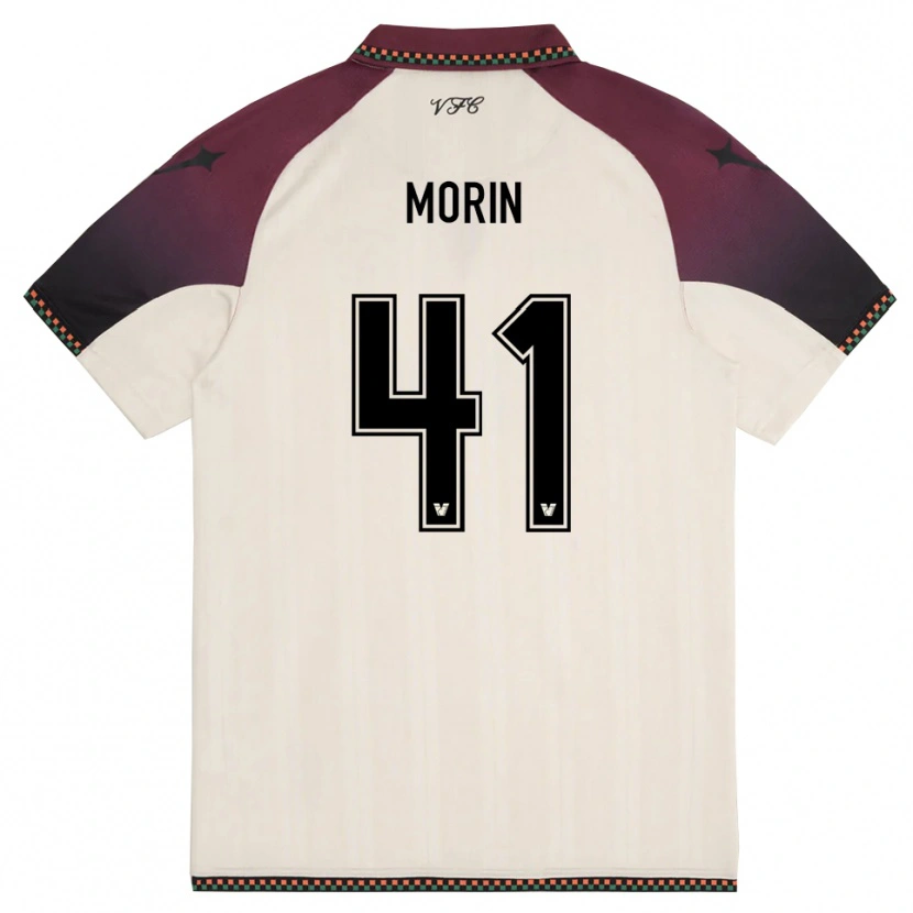 Danxen Uomo Maglia Elena Morin #41 Crema Borgogna Kit Gara Away 2025/26 Maglietta