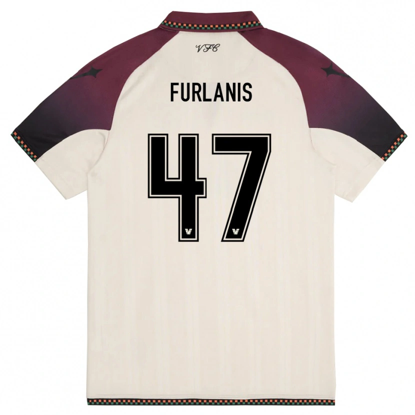 Danxen Uomo Maglia Giorgia Furlanis #47 Crema Borgogna Kit Gara Away 2025/26 Maglietta