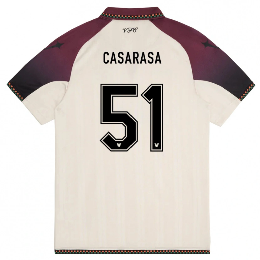 Danxen Uomo Maglia Asia Casarasa #51 Crema Borgogna Kit Gara Away 2025/26 Maglietta