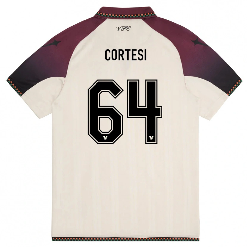 Danxen Uomo Maglia Serena Cortesi #64 Crema Borgogna Kit Gara Away 2025/26 Maglietta
