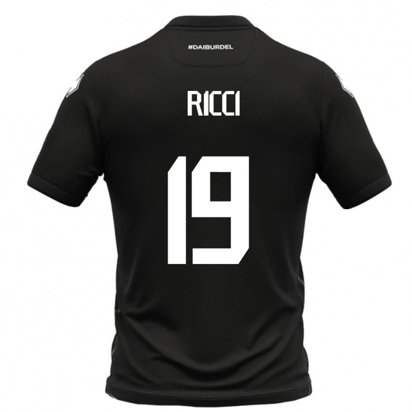 Danxen Uomo Maglia Gabriele Ricci #19 Nero Bianco Kit Gara Away 2025/26 Maglietta