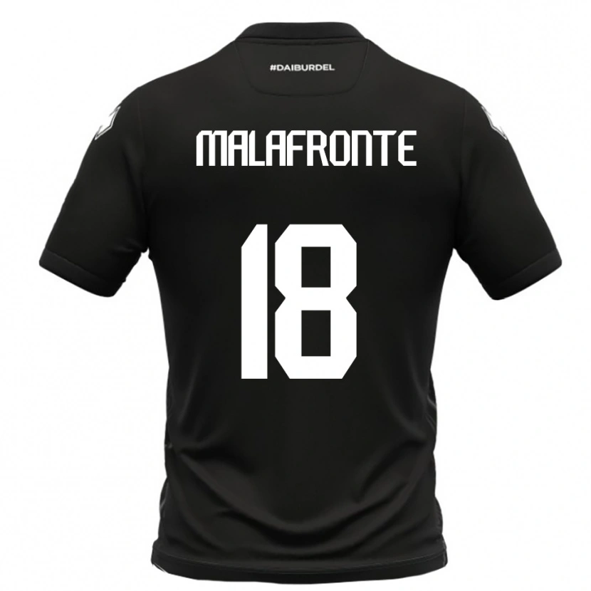 Danxen Uomo Maglia Giovanni Malafronte #18 Nero Bianco Kit Gara Away 2025/26 Maglietta