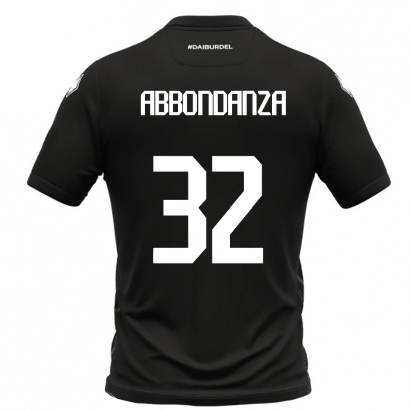 Danxen Uomo Maglia Simone Abbondanza #32 Nero Bianco Kit Gara Away 2025/26 Maglietta