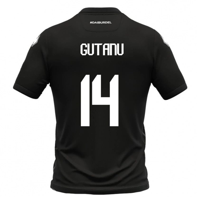 Danxen Uomo Maglia Victor Gutanu #14 Nero Bianco Kit Gara Away 2025/26 Maglietta