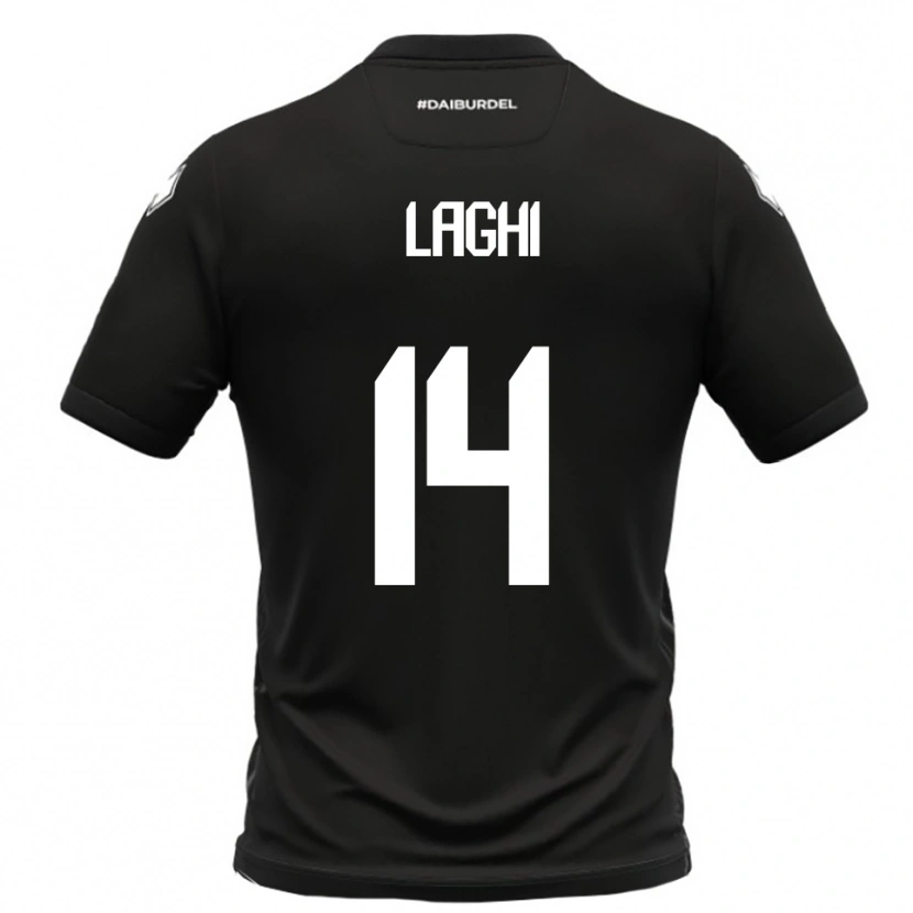 Danxen Uomo Maglia Riccardo Laghi #14 Nero Bianco Kit Gara Away 2025/26 Maglietta