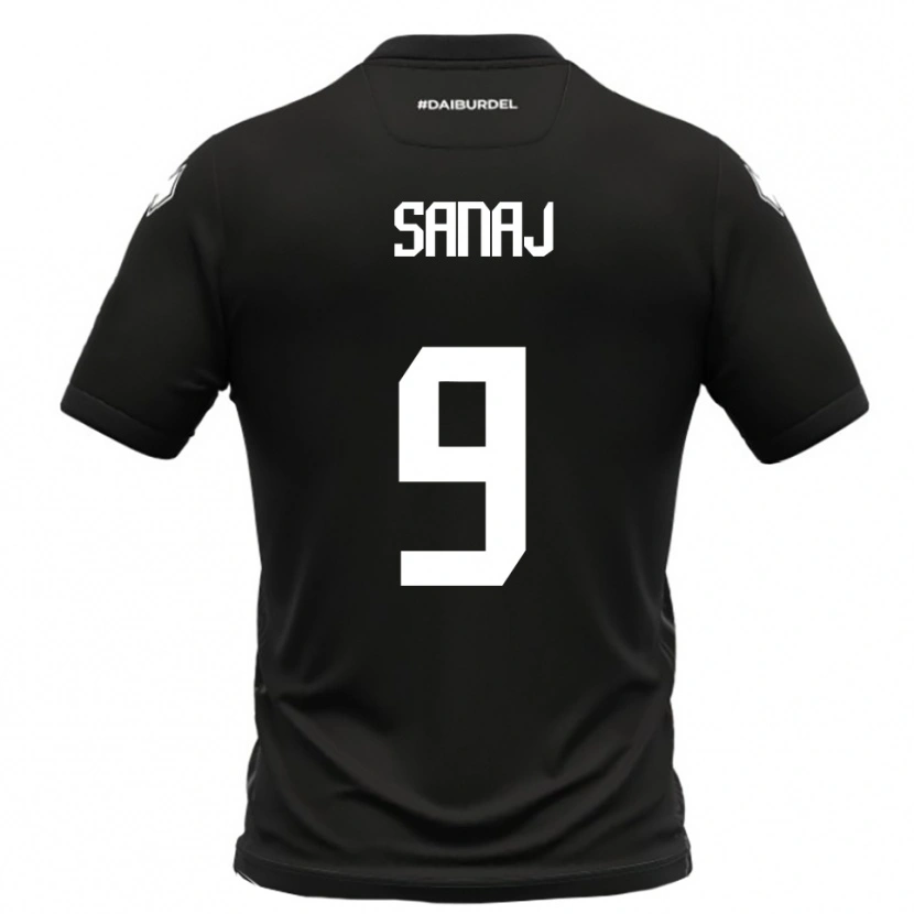 Danxen Uomo Maglia Daniel Sanaj #9 Nero Bianco Kit Gara Away 2025/26 Maglietta